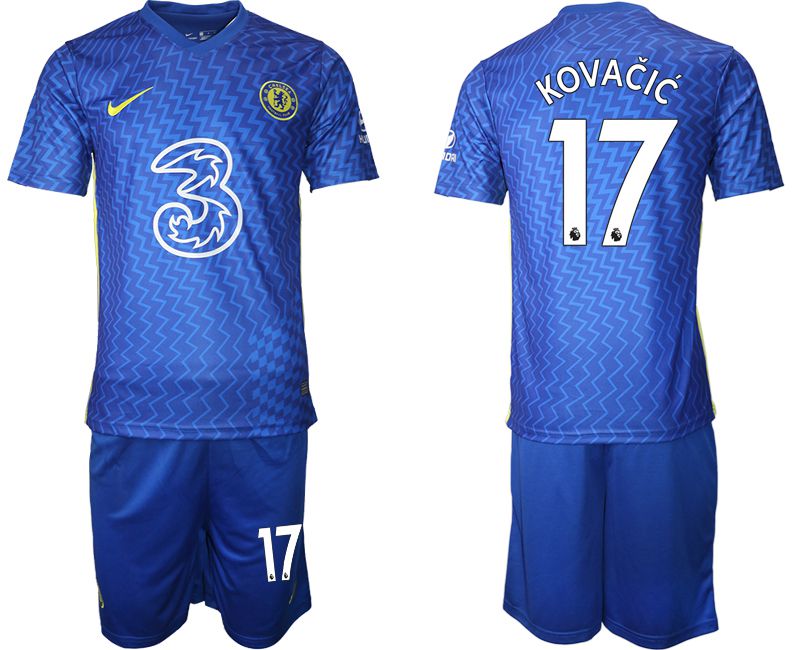 Men 2021-2022 Club Chelsea FC home blue #17 Nike Soccer Jersey->chelsea jersey->Soccer Club Jersey